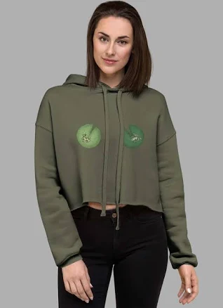 Lily Pad Tiddies Crop Hoodie