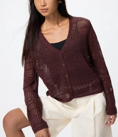 UNIQLO Women's Crochet V-Neck Cardigan