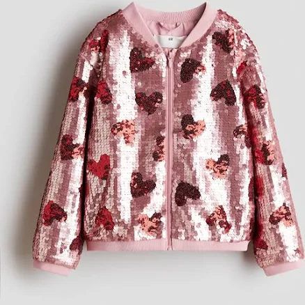 H&M Girls Sequined Bomber Jacket