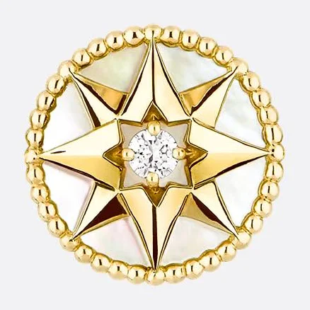 DIOR Women's 18k Yellow Gold Rose Des Vents Diamond and Mother-Of-Pearl Earrings