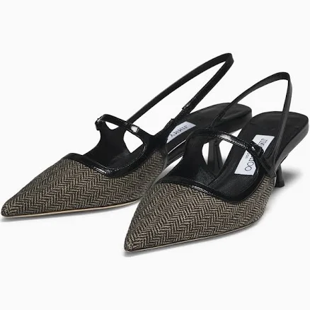 Jimmy Choo Didi 45mm Herringbone Slingback Pumps Size 39 Retail $975