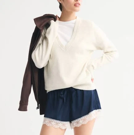 Abercrombie & Fitch Women's Merino Wool-Blend V-Neck Sweater