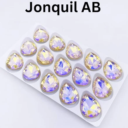 18mm Pointed-Back Rhinestones | Planet Rhinestone Jonquil AB