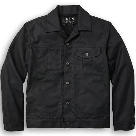 Filson Tin Cloth Short Lined Cruiser Jacket Medium / Black
