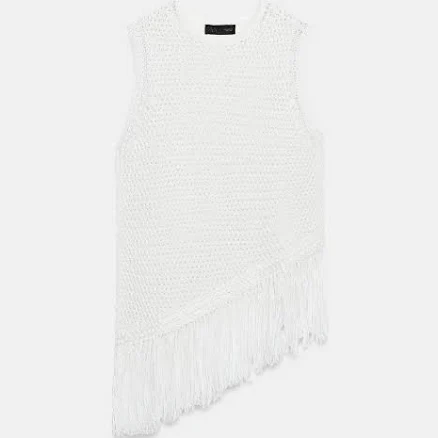 Zara Fringed Knit Top