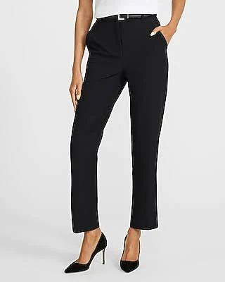 Express Women's Editor Studio Stretch Twill Super High Waist Straight Ankle Pants