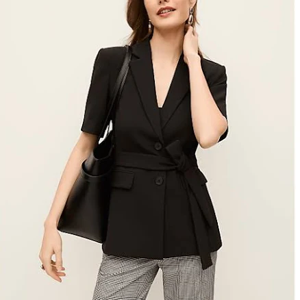 Ann Taylor Women's Fitted Belted Crepe Blazer
