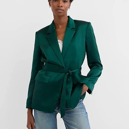 Loft Women's Belted Modern Satin Blazer
