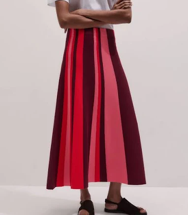 ME+EM Women's Milano Stripe Knit A-line Skirt