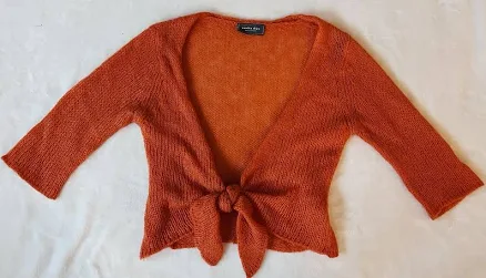 Wooden Ships Paola Buendia Orange Mohair Tie Cardigan M/l Ibiza Resort