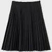 Cutting Detail Pleats Skirt (Black) - Burmula