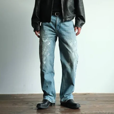 NEIGBORL Paint Splatter Washed Denim Pants
