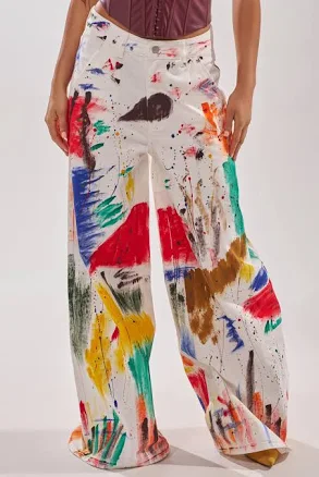 AKIRA Painted On Relaxed Denim Pants