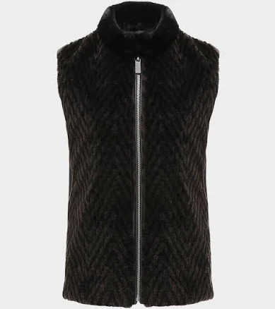 Loro Piana Chevron-Grooved Shearling Lamb Vest