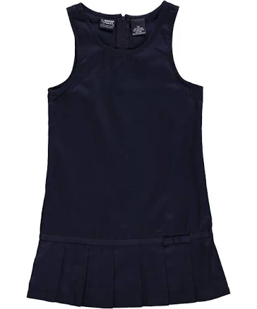 French Toast Ribbon Bow Pleated Jumper (Little Girls & Big Girls), Girl's, Size: 4-20, Blue