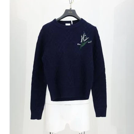DIOR Women's Lily of The Valley Embroidered Wool and Alpaca Sweater