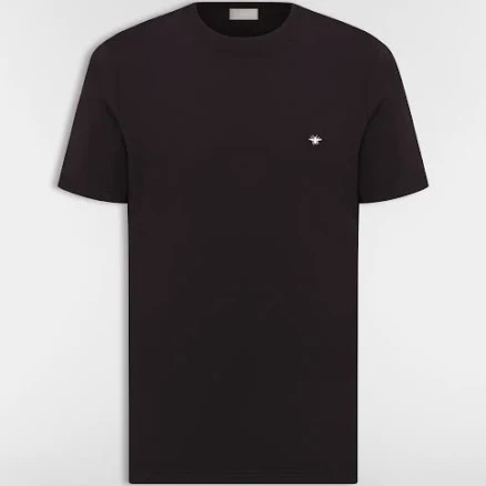 DIOR Men's Cotton Jersey T-Shirt with Bee Embroidery