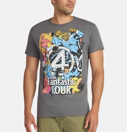 Fantastic Four Men's Graphic Tee with Short Sleeves