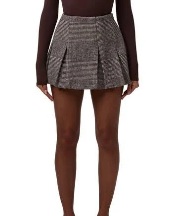 Naked Wardrobe Women's Glen Plaid Pleated Miniskirt