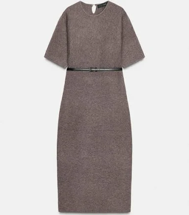 Zara Women's Belted Midi Dress