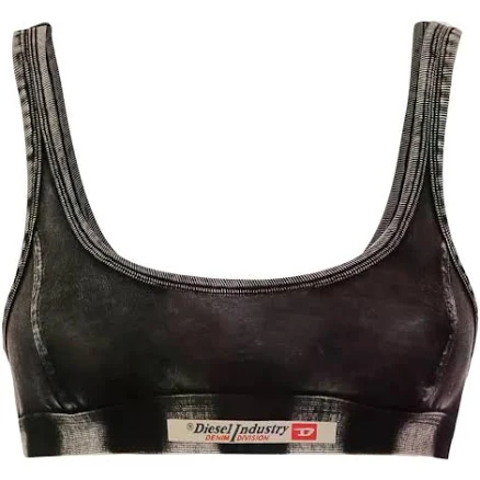 Diesel Denim-effect Bra - Grey