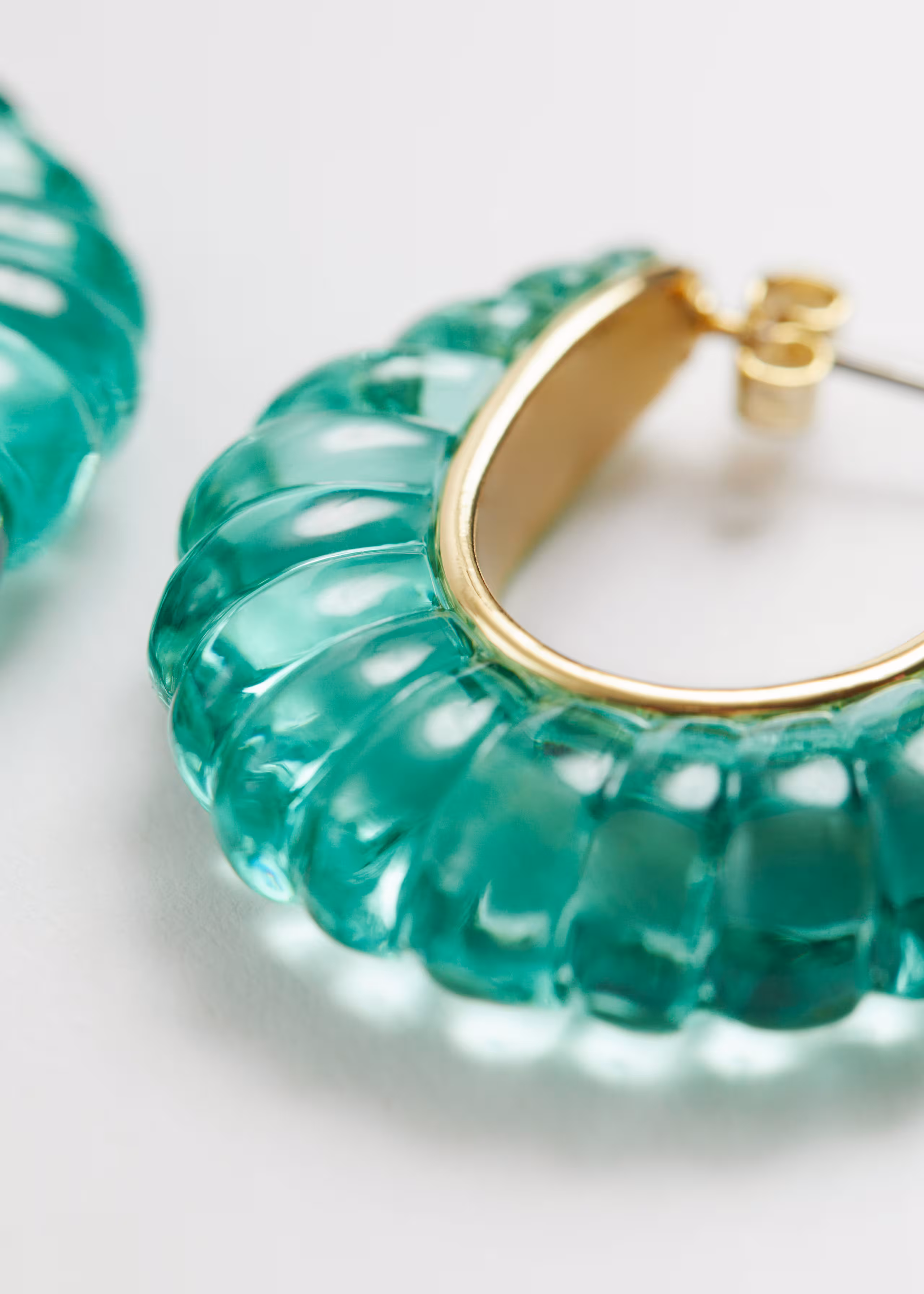 Sculptural Glass Hoop Earrings