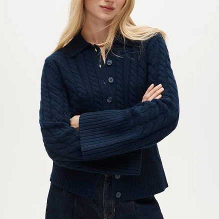 J.Crew Women's Cashmere Twisted Cable-knit Cardigan