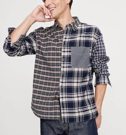 Banana Republic Men's Relaxed-Fit Patchwork Oxford Shirt