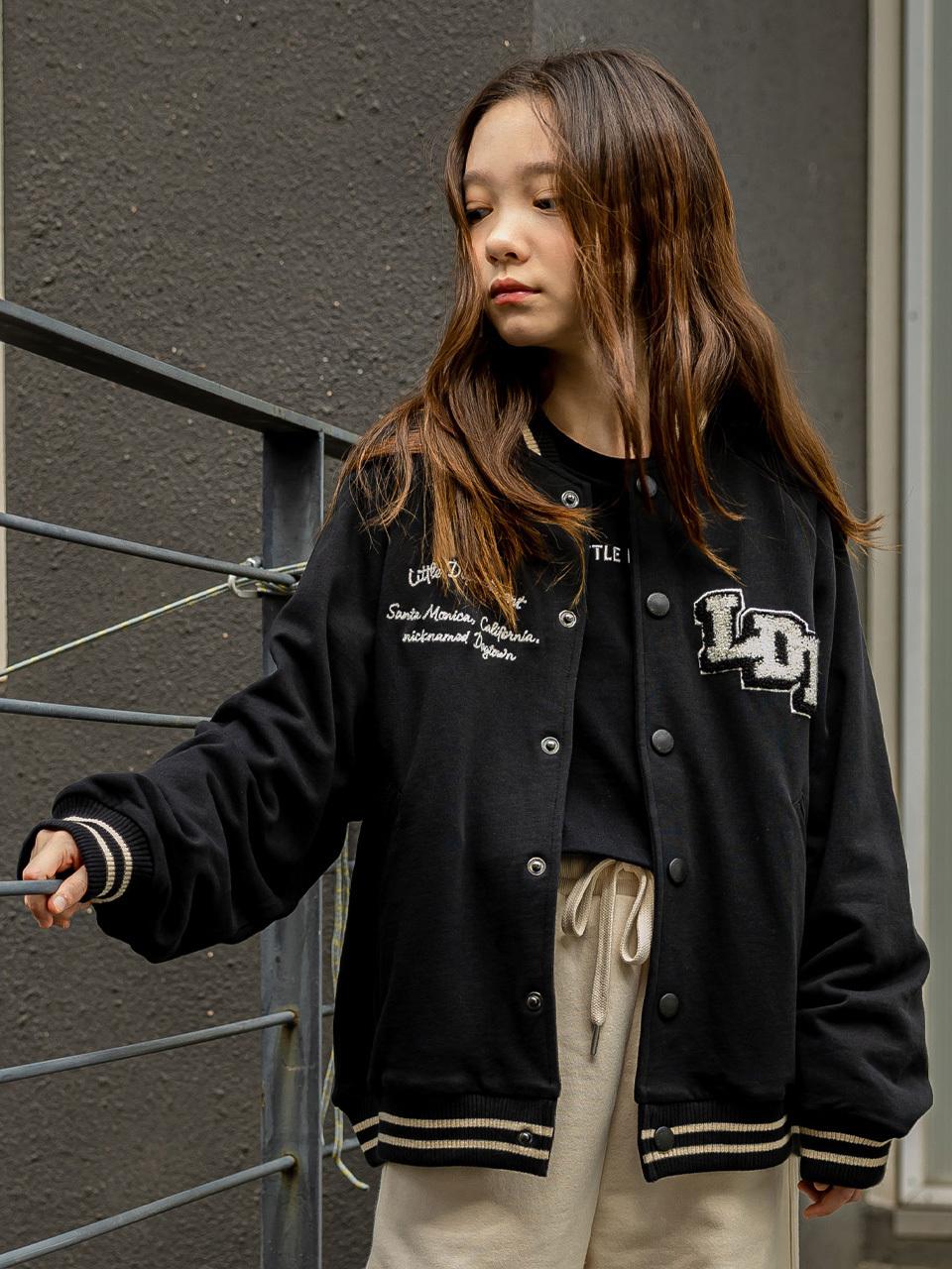 Ribbed Collar Varsity Jacket