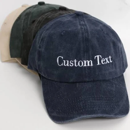 Custom Text Embroidered Vintage Baseball Cap
