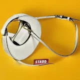 STAUD Micro Moon Bag Ivory Leather Sculptural Mini Crossbody Y2K Minimalist