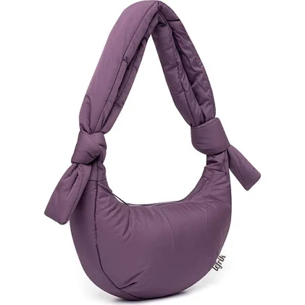 LEFRIK Biwa Micro Quilted Half Moon Bag
