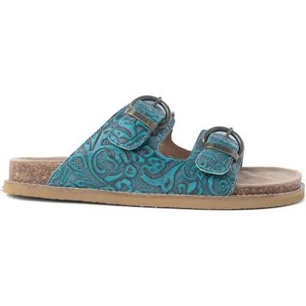 Myra Prairie Wind Embossed Leather Sandals