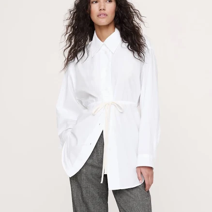 Banana Republic Women's Cotton Poplin Drawstring-Waist Tunic