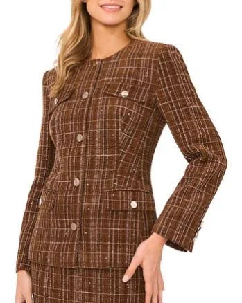 Ted Baker London Brinley Tweed Crewneck Jacket
