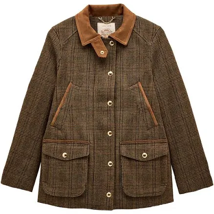 Joules Women's Contemporary Check Tweed Fieldcoat