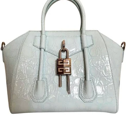 Givenchy Women's Mini Antigona Lock Croc-Embossed Leather Satchel
