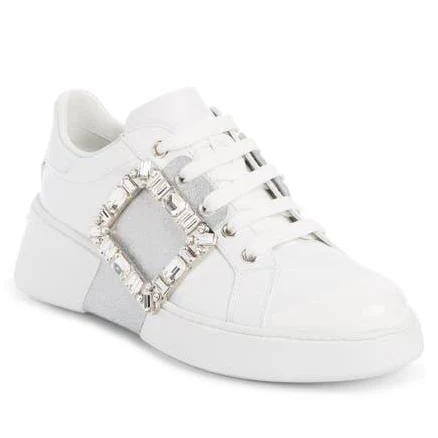 Roger Vivier Women's Viv Crystal Buckle Skate Sneakers