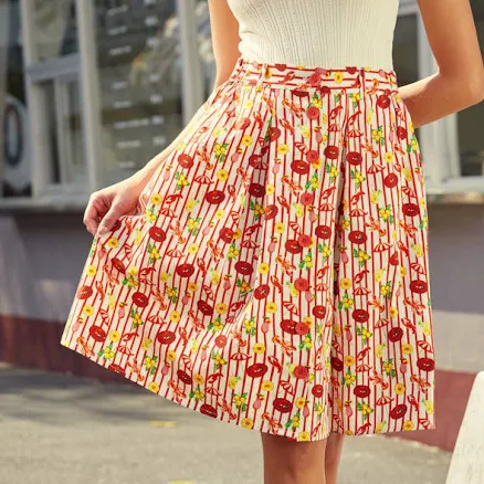 Perfectly Pleated Button Front Skirt