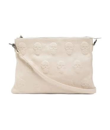 Latte Macchiato Leather Multi Skull Crossbody