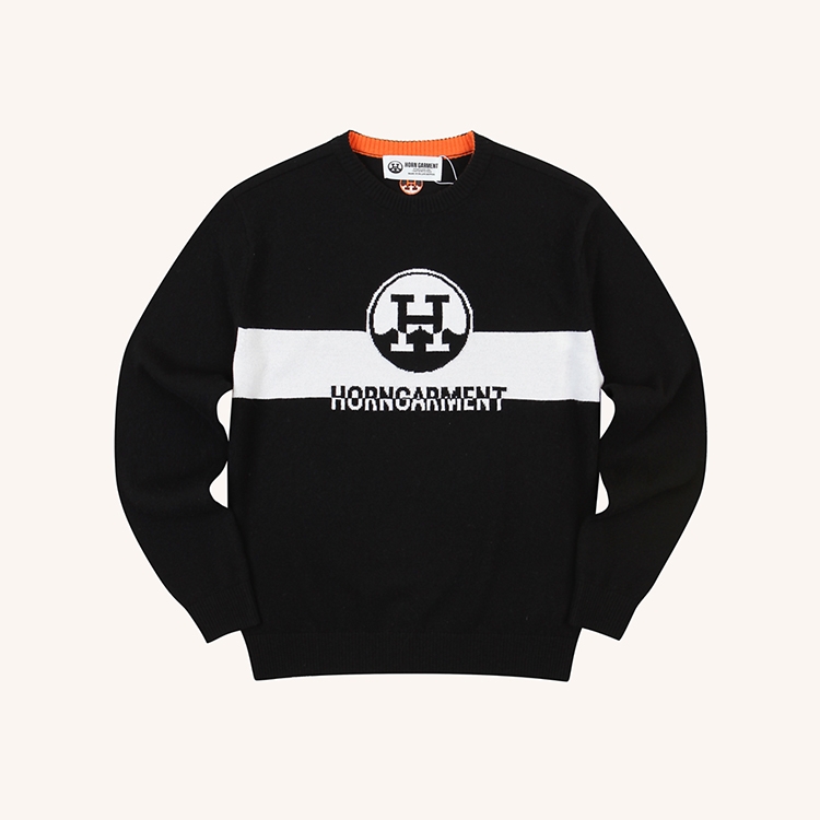 M Horn Logo Round Neck Knit