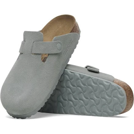 BIRKENSTOCK Boston Suede Leather Pure Sage Clogs