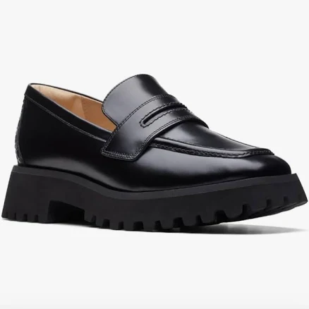 Clarks NEW Women's Black Splend Edge Leather Penny Loafer Size 9 - New Women | Color: Black | Size: 9