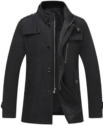 Wantdo Men's Winter Jackets Peacoat Wool Coat