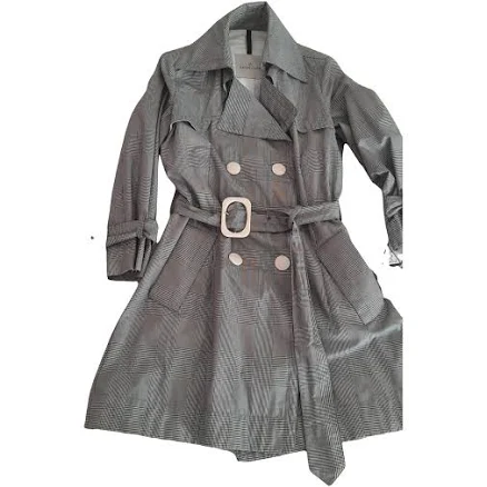Moncler Women Trench Coat Prince of Wales Print Cotton Size 1 0-5