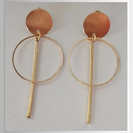 Circle Bar Drop Earrings
