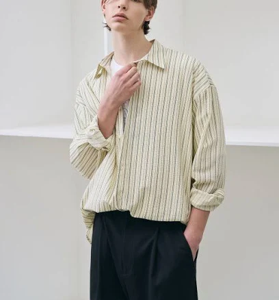 DRAW Fit Railo Seersucker Stripe Shirt