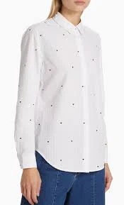 Rails Taylor Embroidered Seersucker Shirt White NWT