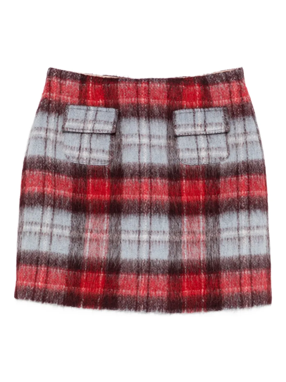 Pleated check skirt