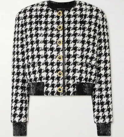 Balmain Women's Houndstooth Tweed Jacket